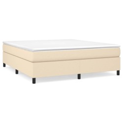 vidaXL Boxspringbett Creme 160x200 cm Stoff
