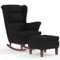 vidaXL Schaukelsessel und Hocker mit Holzbeinen Schwarz Samt vidaXL Schaukelsessel und Hocker mit Holzbeinen Schwarz Samt