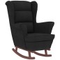 vidaXL Schaukelsessel und Hocker mit Holzbeinen Schwarz Samt vidaXL Schaukelsessel und Hocker mit Holzbeinen Schwarz Samt