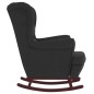 vidaXL Schaukelsessel und Hocker mit Holzbeinen Schwarz Samt vidaXL Schaukelsessel und Hocker mit Holzbeinen Schwarz Samt