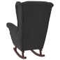 vidaXL Schaukelsessel und Hocker mit Holzbeinen Schwarz Samt vidaXL Schaukelsessel und Hocker mit Holzbeinen Schwarz Samt