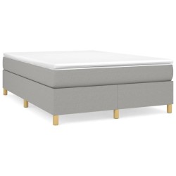 vidaXL Boxspringbett Hellgrau 140x200 cm Stoff