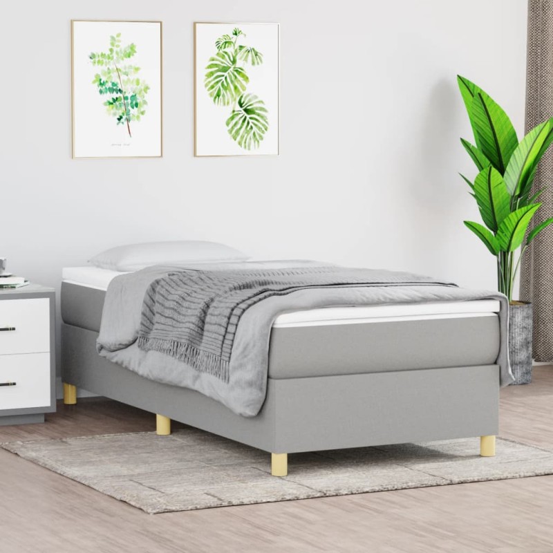 vidaXL Boxspringbett Hellgrau 80x200 cm Stoff vidaXL Boxspringbett Hellgrau 80x200 cm Stoff