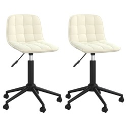 Esszimmerstühle 2 Stk. Drehbar Creme Samt