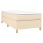 vidaXL Boxspringbett Creme 90x200 cm Stoff