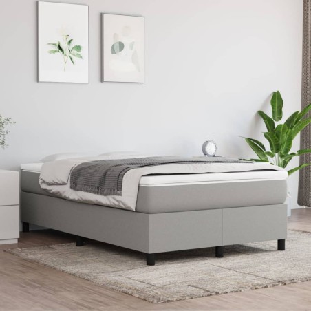 vidaXL Boxspringbett Hellgrau 120x200 cm Stoff