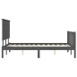 vidaXL Massivholzbett mit Kopfteil Grau 140x190 cm vidaXL Massivholzbett mit Kopfteil Grau 140x190 cm
