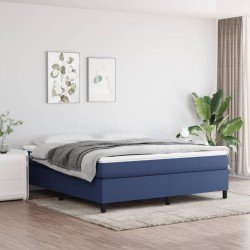 vidaXL Boxspringbett Blau 160x200 cm Stoff