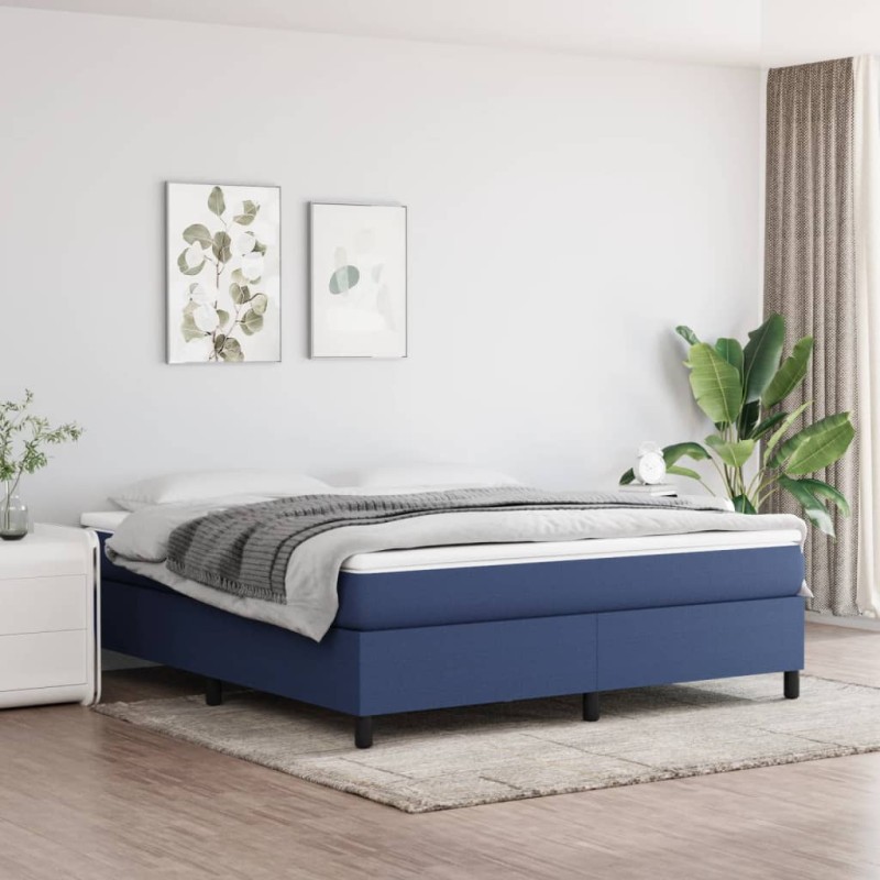 vidaXL Boxspringbett Blau 160x200 cm Stoff vidaXL Boxspringbett Blau 160x200 cm Stoff