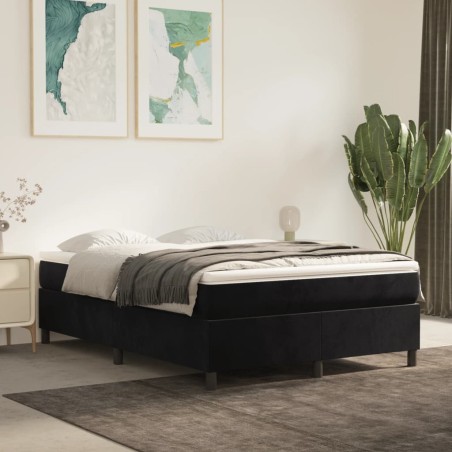 vidaXL Boxspringbett Schwarz 140x200 cm Samt