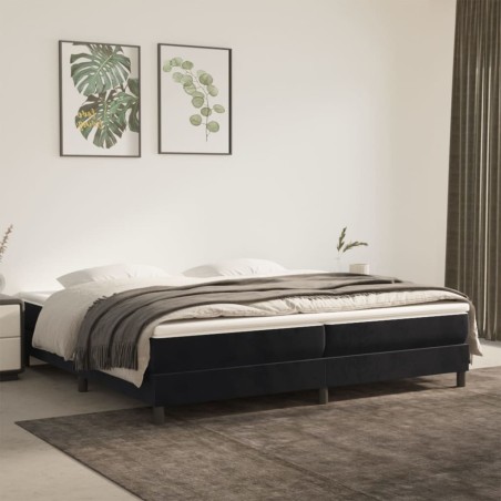 vidaXL Boxspringbett Schwarz 200x200 cm Samt