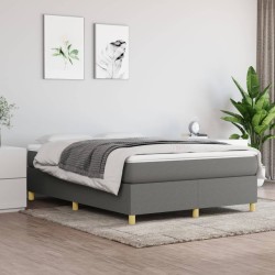 vidaXL Boxspringbett Dunkelgrau 140x190 cm Stoff