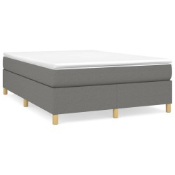 vidaXL Boxspringbett Dunkelgrau 140x190 cm Stoff