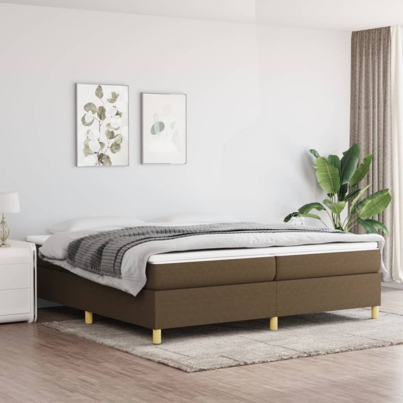 vidaXL Boxspringbett Dunkelbraun 200x200 cm Stoff vidaXL Boxspringbett Dunkelbraun 200x200 cm Stoff
