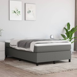 vidaXL Boxspringbett Dunkelgrau 120x200 cm Stoff