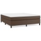 vidaXL Boxspringbett Braun 160x200 cm Kunstleder vidaXL Boxspringbett Braun 160x200 cm Kunstleder