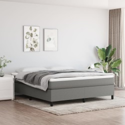 vidaXL Boxspringbett Dunkelgrau 160x200 cm Stoff