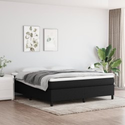 vidaXL Boxspringbett Schwarz 160x200 cm Stoff