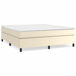 vidaXL Boxspringbett Creme 180x200 cm Kunstleder