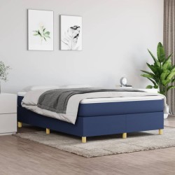 vidaXL Boxspringbett Blau 140x200 cm Stoff
