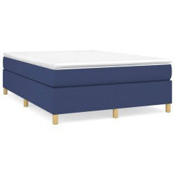 vidaXL Boxspringbett Blau 140x200 cm Stoff