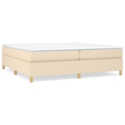 vidaXL Boxspringbett Creme 200x200 cm Stoff