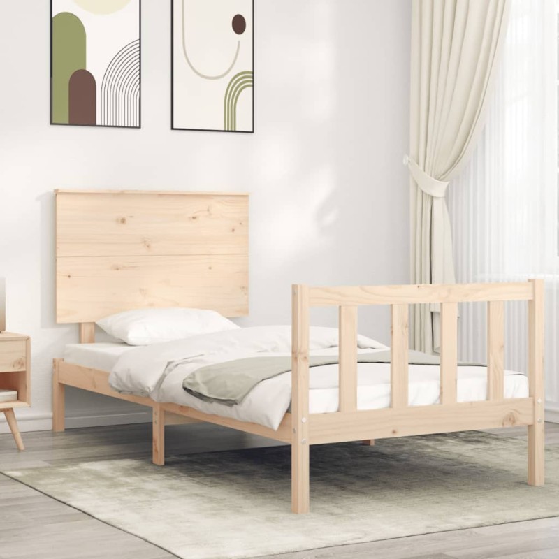 Massivholzbett mit Kopfteil 90x200 cm Massivholzbett mit Kopfteil 90x200 cm