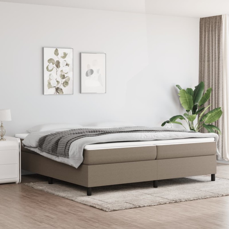 vidaXL Boxspringbett Taupe 200x200 cm Stoff vidaXL Boxspringbett Taupe 200x200 cm Stoff