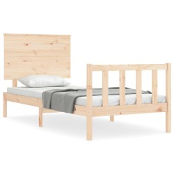 Massivholzbett mit Kopfteil 90x200 cm