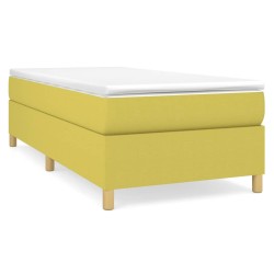 vidaXL Boxspringbett Grün 100x200 cm Stoff