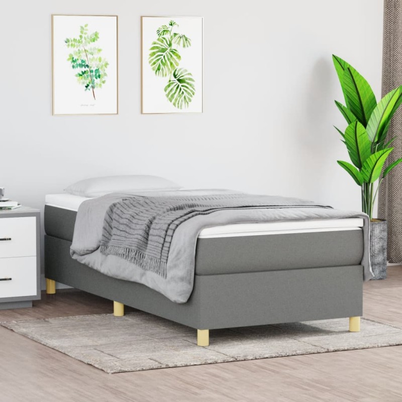 vidaXL Boxspringbett Dunkelgrau 80x200 cm Stoff vidaXL Boxspringbett Dunkelgrau 80x200 cm Stoff