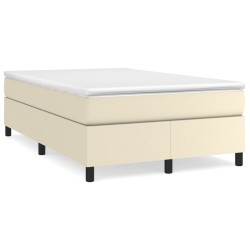 vidaXL Boxspringbett Creme 120x200 cm Kunstleder