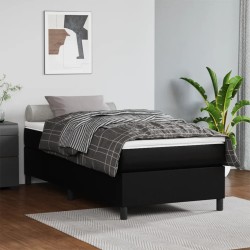vidaXL Boxspringbett Schwarz 100x200 cm Kunstleder