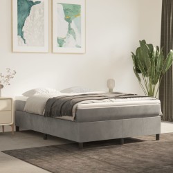 vidaXL Boxspringbett Hellgrau 140x200 cm Samt