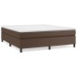 vidaXL Boxspringbett Braun 180x200 cm Kunstleder vidaXL Boxspringbett Braun 180x200 cm Kunstleder