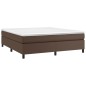 vidaXL Boxspringbett Braun 180x200 cm Kunstleder vidaXL Boxspringbett Braun 180x200 cm Kunstleder