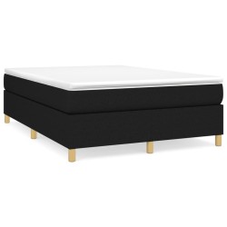 vidaXL Boxspringbett Schwarz 140x200 cm Stoff