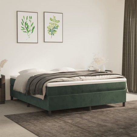 vidaXL Bettgestell Dunkelgrün 180x200 cm Samt