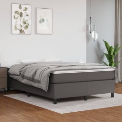 vidaXL Bettgestell Grau 140x200 cm Kunstleder