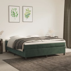 vidaXL Boxspringbett Dunkelgrün 160x200 cm Samt