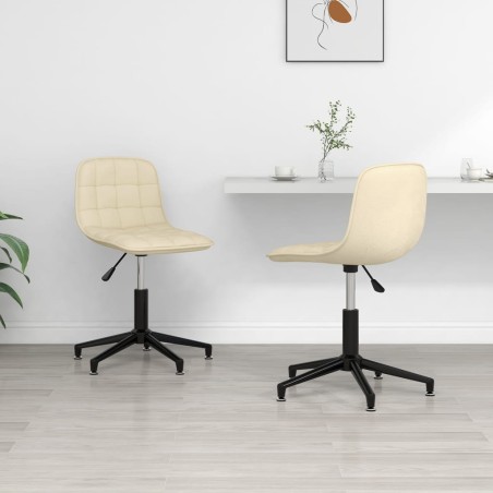 Esszimmerstühle 2 Stk. Drehbar Creme Samt
