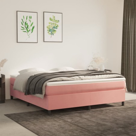 vidaXL Bettgestell Rosa 180x200 cm Samt
