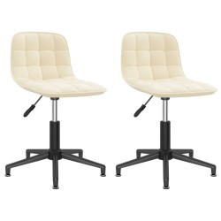 Esszimmerstühle 2 Stk. Drehbar Creme Samt