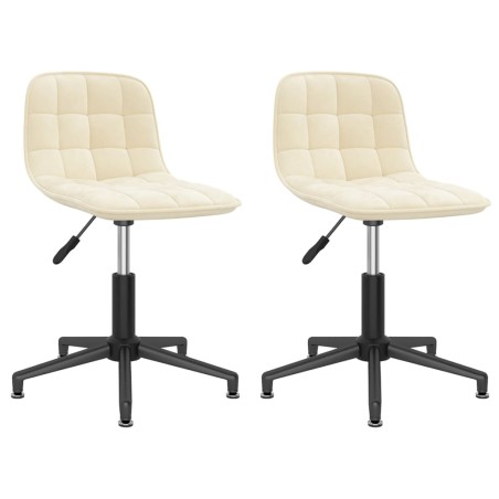 Esszimmerstühle 2 Stk. Drehbar Creme Samt