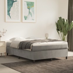 vidaXL Bettgestell Hellgrau 140x190 cm Samt