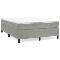 vidaXL Bettgestell Hellgrau 140x190 cm Samt