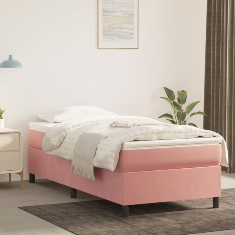 vidaXL Boxspringbett Rosa 90x190 cm Samt vidaXL Boxspringbett Rosa 90x190 cm Samt