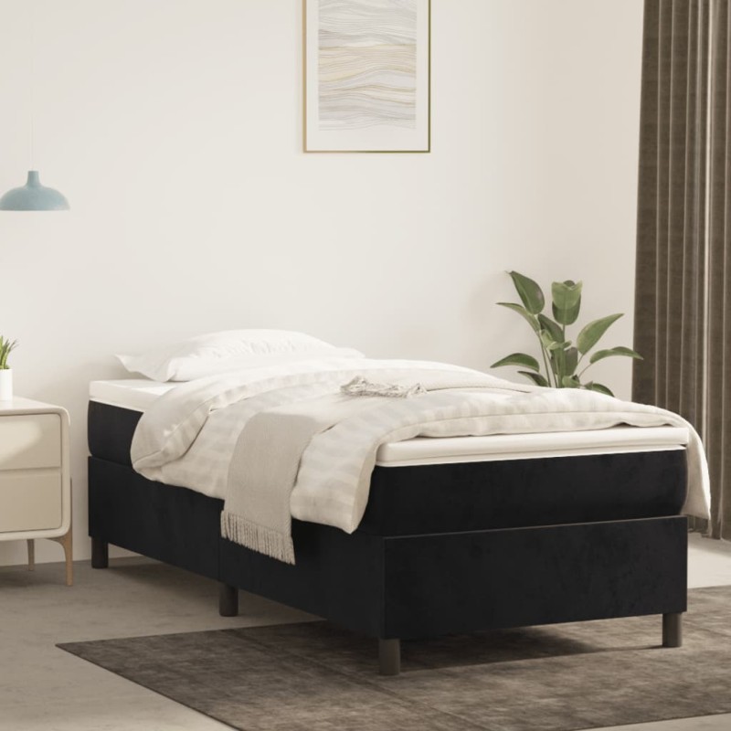 vidaXL Boxspringbett Schwarz 90x190 cm Samt vidaXL Boxspringbett Schwarz 90x190 cm Samt