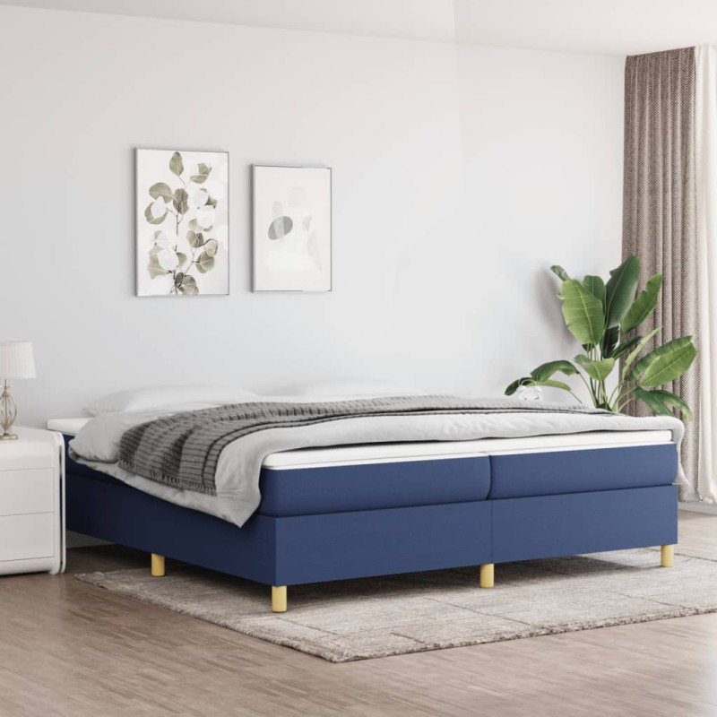 vidaXL Boxspringbett Blau 200x200 cm Stoff vidaXL Boxspringbett Blau 200x200 cm Stoff