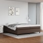 vidaXL Boxspringbett Braun 200x200 cm Kunstleder vidaXL Boxspringbett Braun 200x200 cm Kunstleder